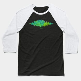 Philadelphia City Skyline - Watercolor Green, blue Baseball T-Shirt